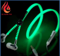 Audífonos de cremallera luminosos
